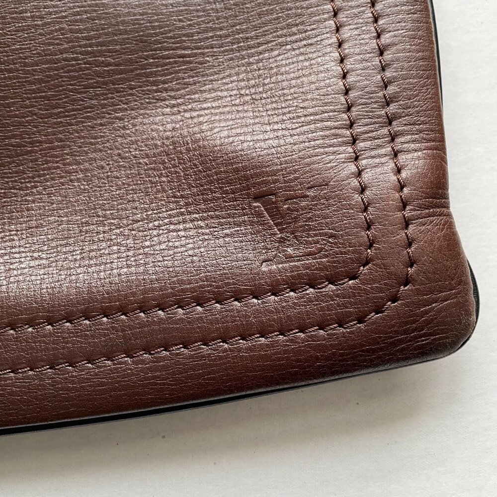 LOUIS VUITTON Sac Plat Shoulder Bag M92073 Utah Cafe Brown Calfskin - Picture 8 of 14